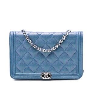 Pre-Loved Chanel Quilted Calfskin Boy Wallet on Chain